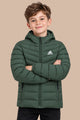 Adds Therma-Fit Detachable Hood Imported Kid's Puffer Jacket In Dark Green