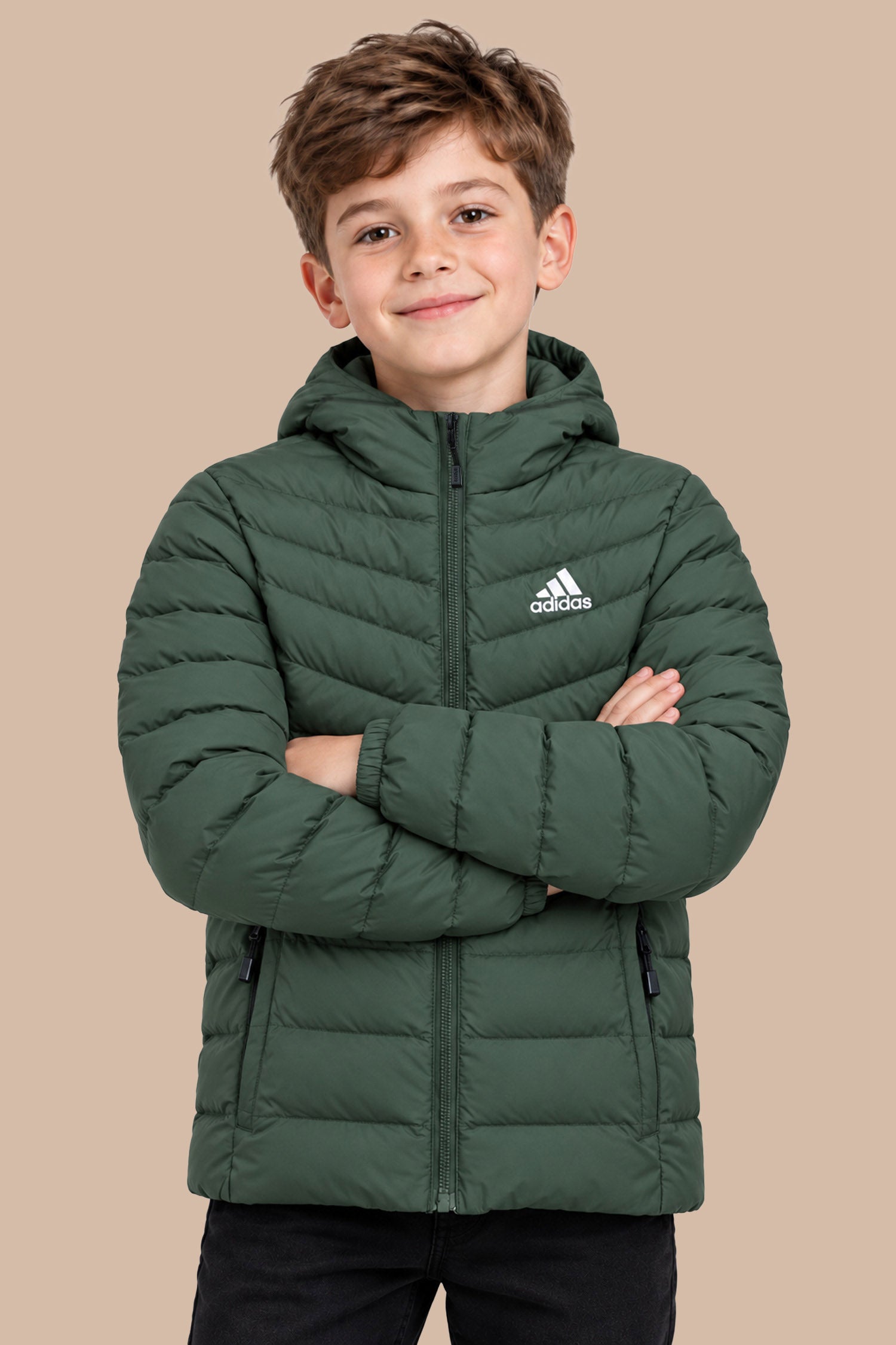 Adds Therma-Fit Detachable Hood Imported Kid's Puffer Jacket