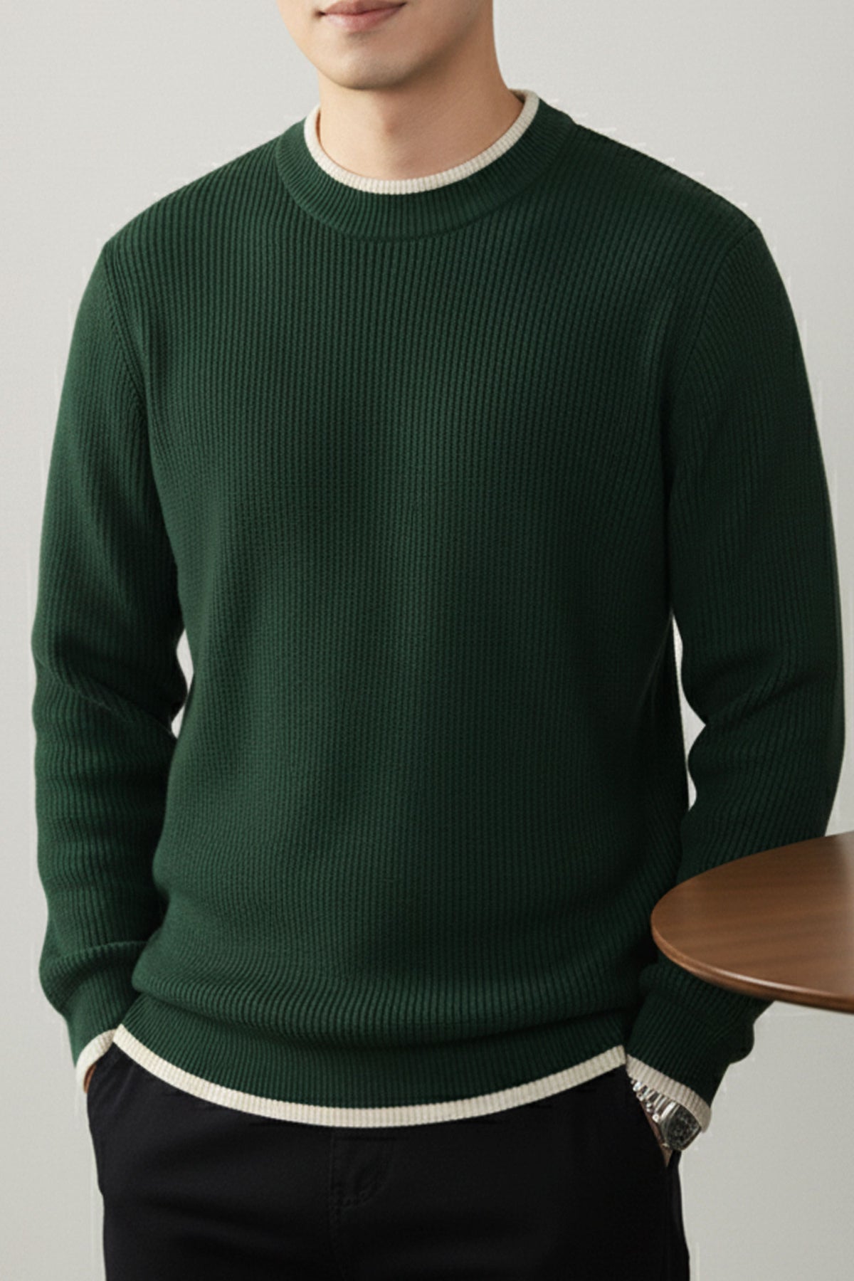 Turbo Ribbed RoundNeck Imported Men's Sweater