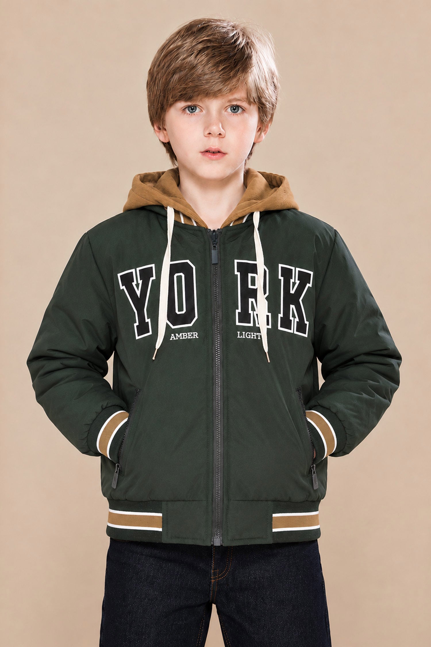 Double-Sided Hooded Insulated Imported Kid's Puffer Jacket
