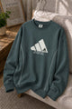 Adds Signature Round Neck Men's Sweatshirt In Dark Grey