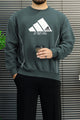 Adds Signature Round Neck Men's Sweatshirt In Dark Grey