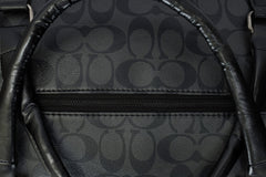 Coah Imported Signature Print Travel Bag in Dark Grey