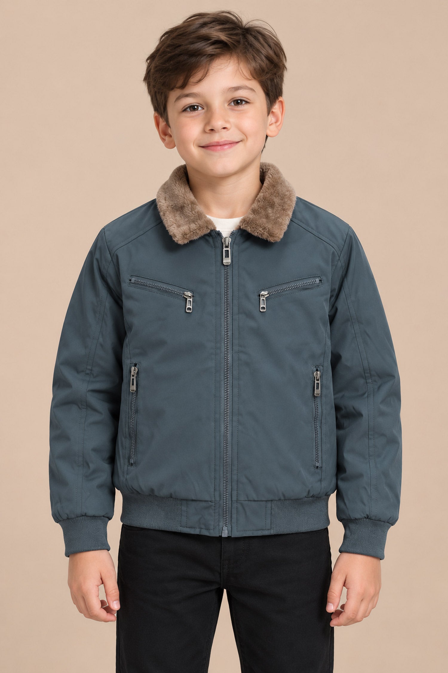 Fur Collar Imported Kid's Puffer Jacket