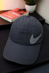 Nke Printed Logo Dry Fit Cap In Dark Grey