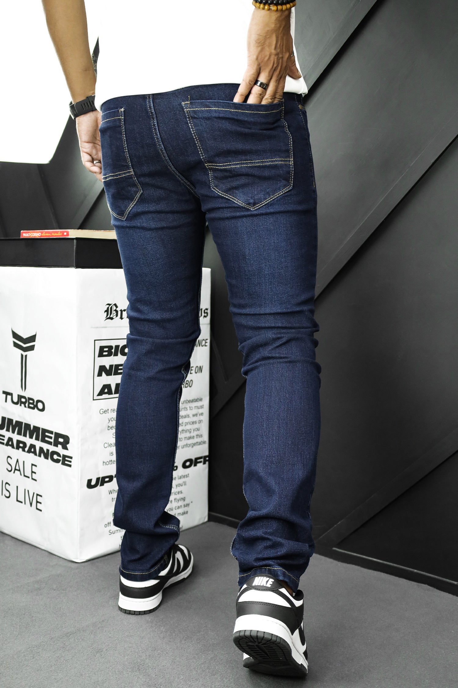 Slim Fit Turbo Jeans In Dark Blue