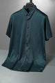 Men's Various Textured Silk Casual Shirt In Dark Navy