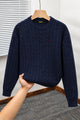 Turbo x Polo Braided Old Money Pattern Imported Men's Sweater In Dark Navy