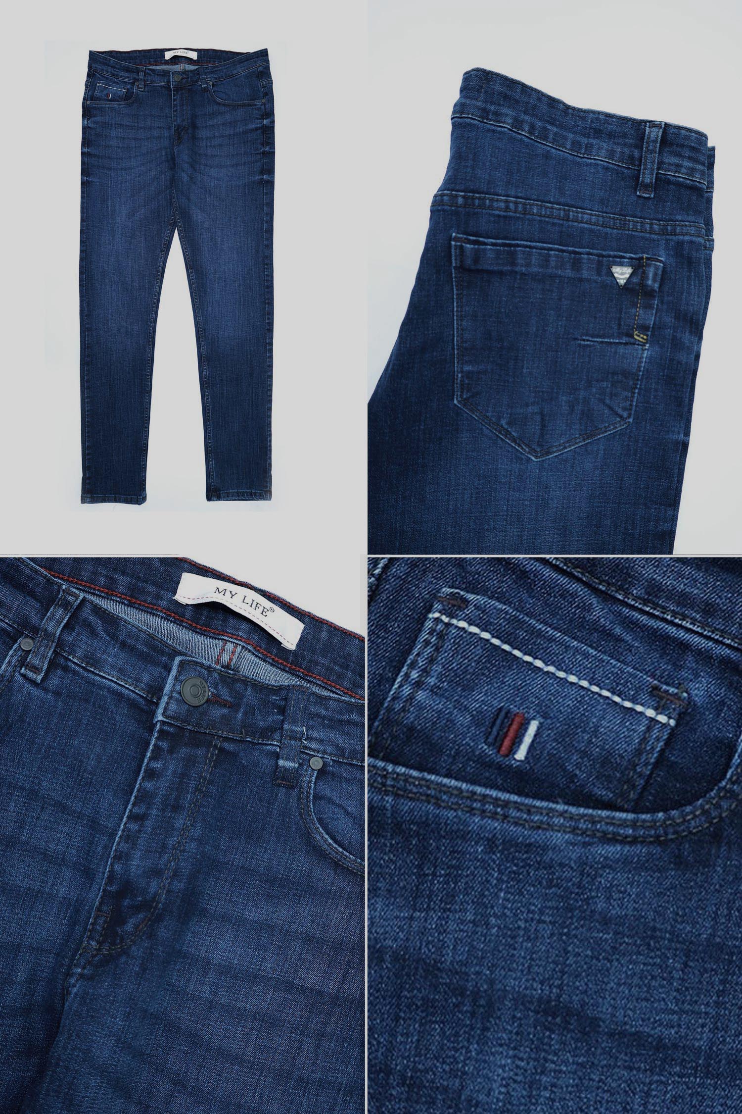 Turbo Light Faded Slim Fit Jeans In Dark Blue