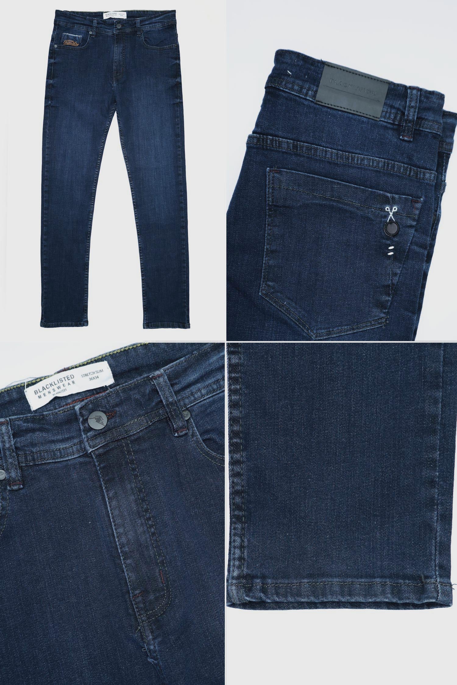 Turbo Slim Fit Jeans In Dark Navy