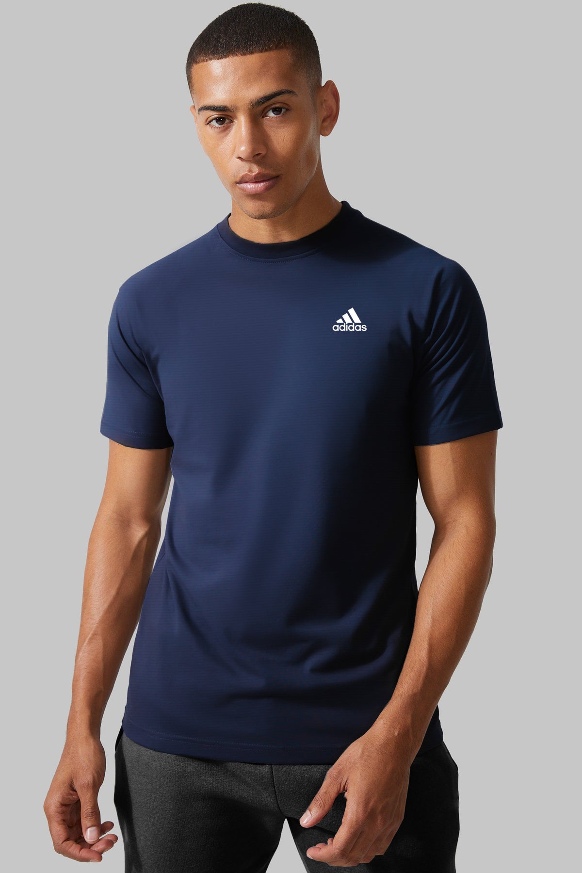 Adds Reflector Logo Branded Dry Fit Tee In Dark Navy