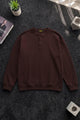 Turbo Ban Style Button Placket Imported Men's Sweatshirt In Dark Maroon
