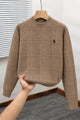 Polo Waffle Textured Imported Round Neck Men's Sweater