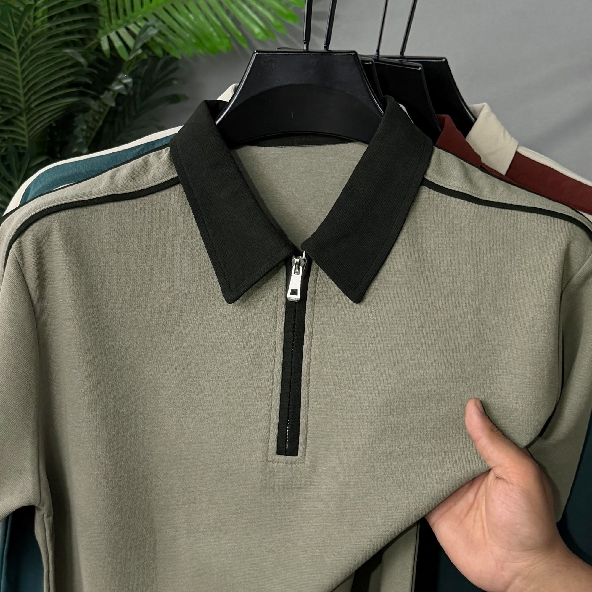 Turbo Short Sleeve Zip-Up Men's Polo Shirt