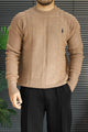 Polo Waffle Textured Imported Round Neck Men's Sweater