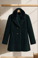 Women's Double-Breasted Design Imp Wool Long Coat