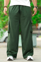 Turbo Multi-Pockets Loose Bottom Imp Cotton Blend Trouser