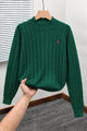 Polo Old Money Aesthetic Textured Imported Men's Sweater In Green