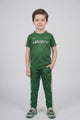 Turbo Legecy Contrasting Stripes Younger Kids Co-Ord Set In Green