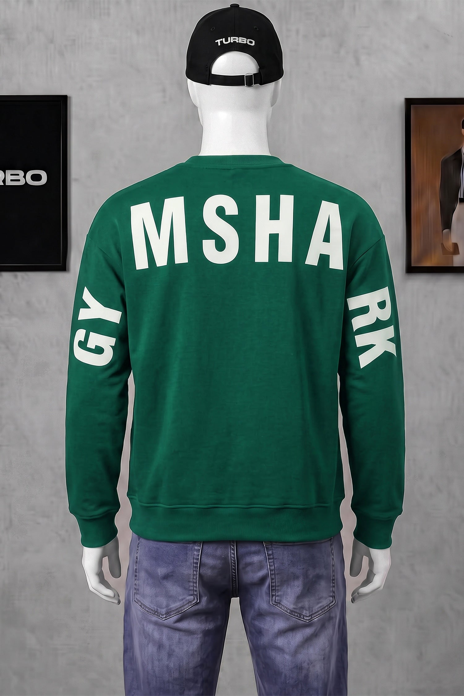 Gym Shrk Legacy Round Neck Men's Sweatshirt In Green