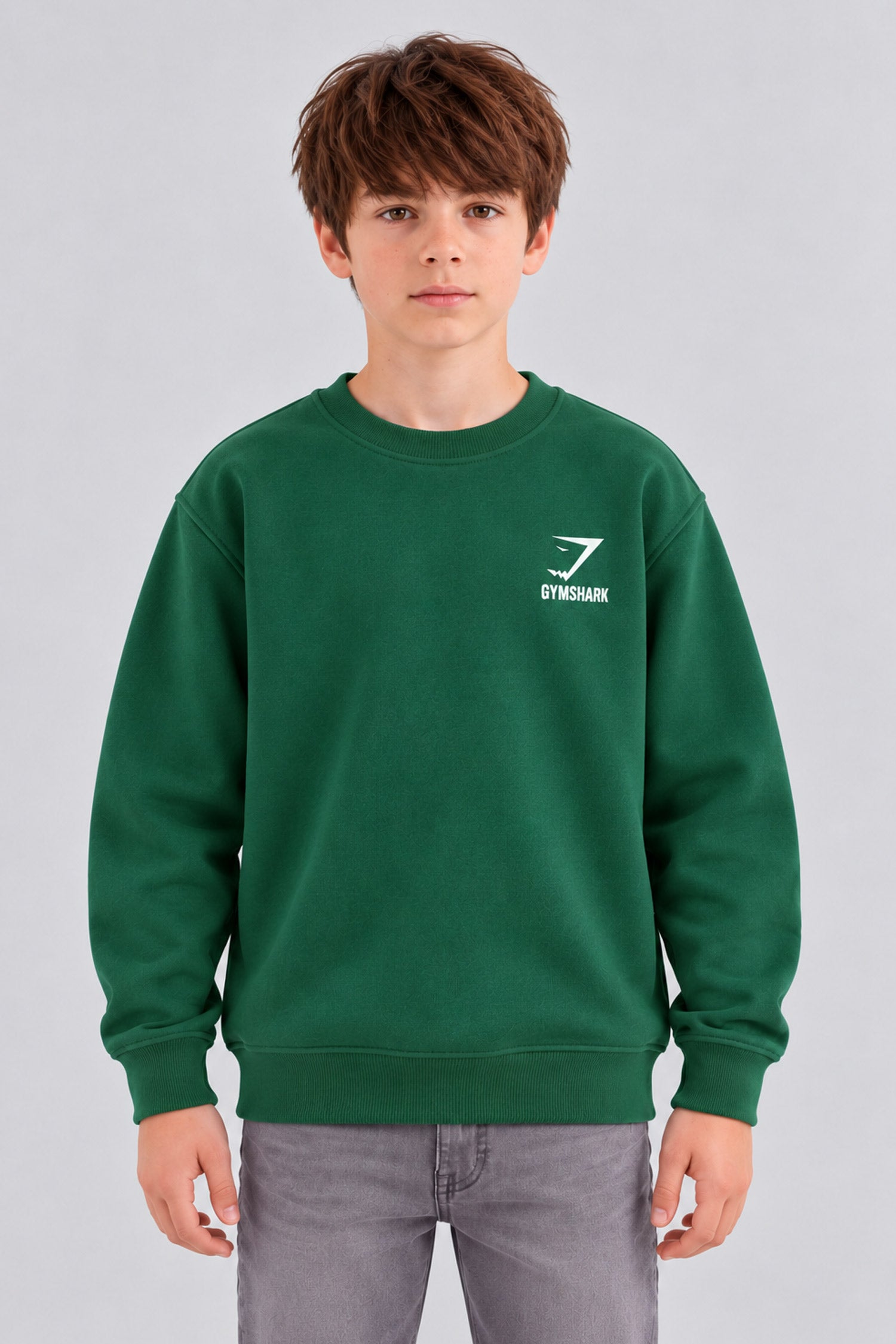 Gym Shrk Legacy Round Neck Kid's Sweatshirt In Green