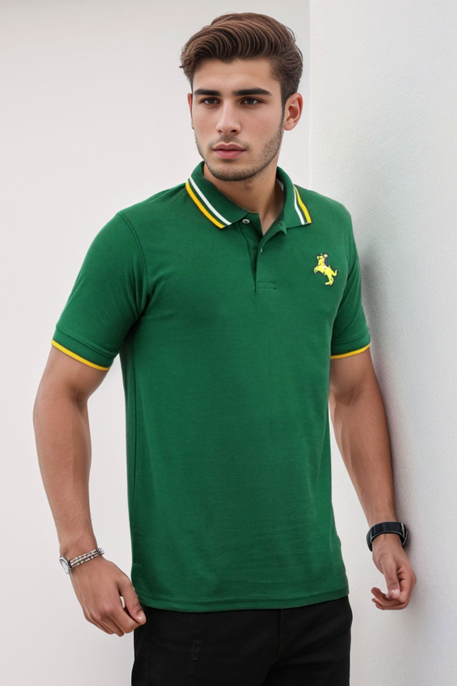 Giordno Collar Stripe Men's Polo Shirt