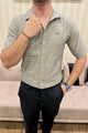 Turbo Snitch Striped Casual Shirt In Grey