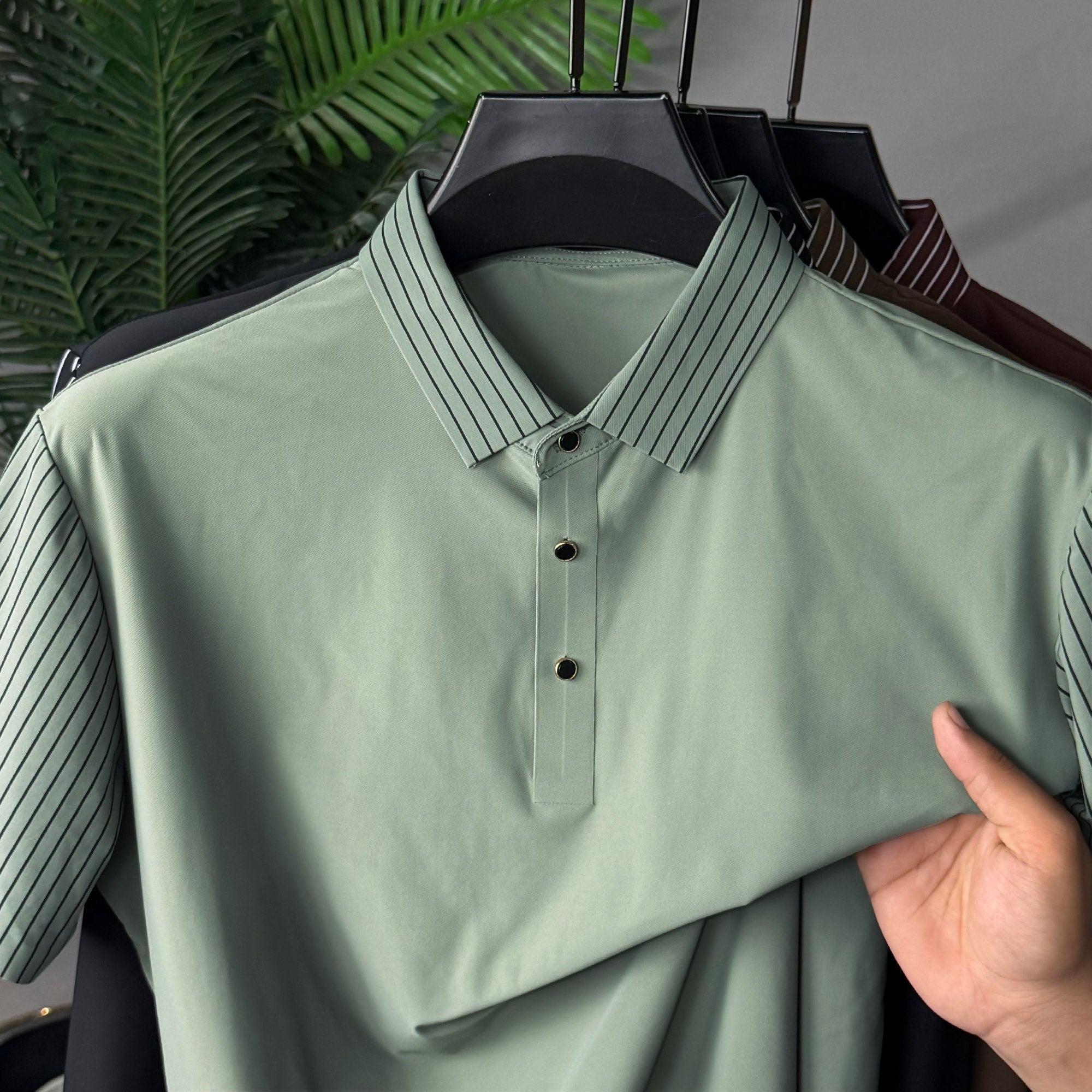 Turbo  Striped Collared Men's Polo T-Shirt