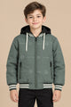 Casual Detachable Hood Imported Kid's Puffer Jacket In Grey