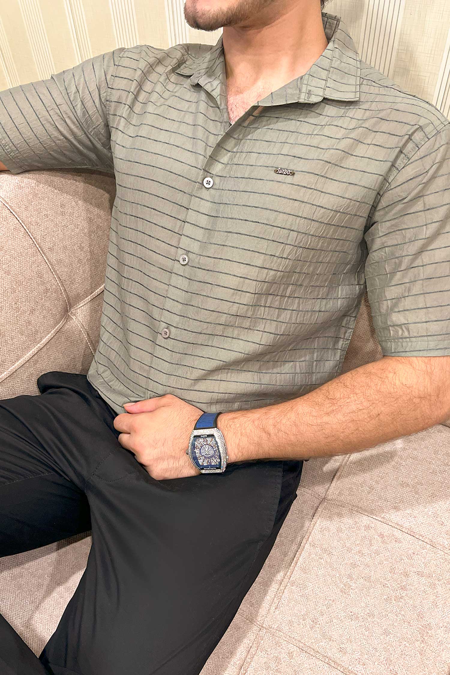 Turbo Snitch Striped Casual Shirt