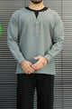Turbo Henley Pullover Imported Round Neck Men's Sweatshirt In Grey