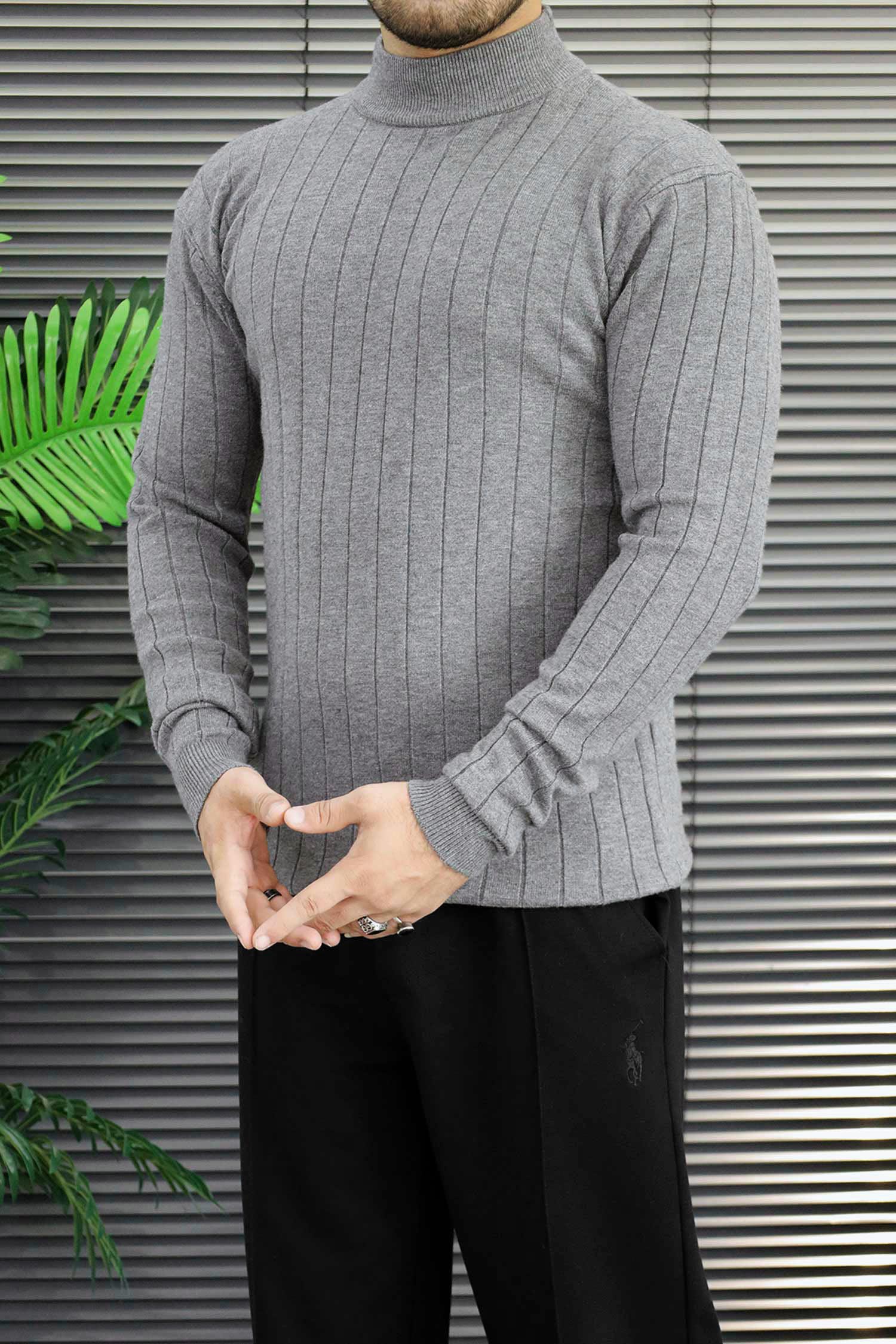 Turbo Minimalist Mock-Neck Lining Imported Men's Sweater