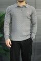 Gnt Cable-Knit Texture Pattern Imported Men's Sweater