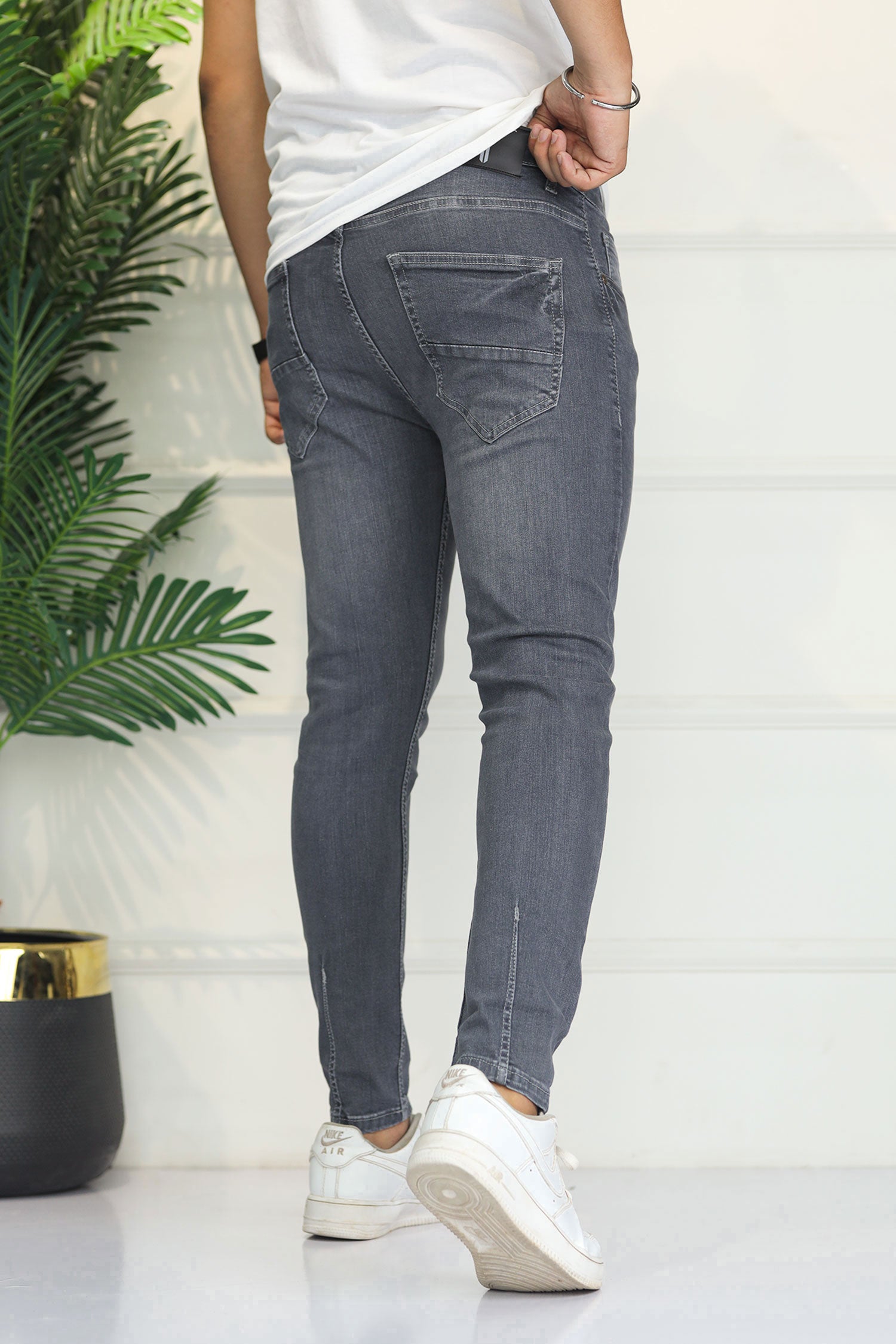 Turbo 'Urban Rebel' Slim Taper Ankle Fit Jeans In Grey