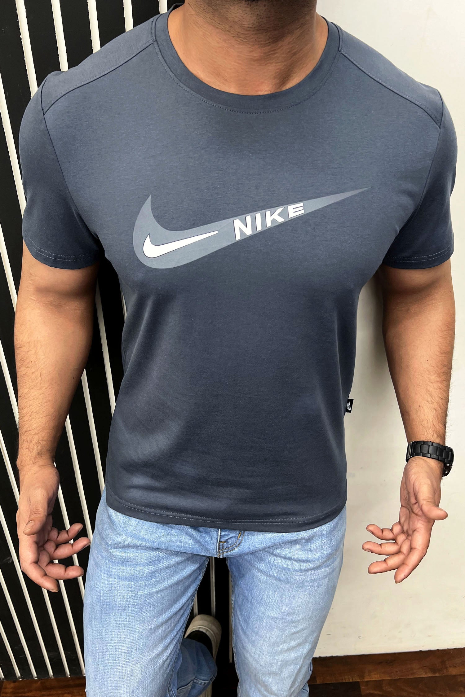 Nke Printed Logo Round Neck T-Shirt