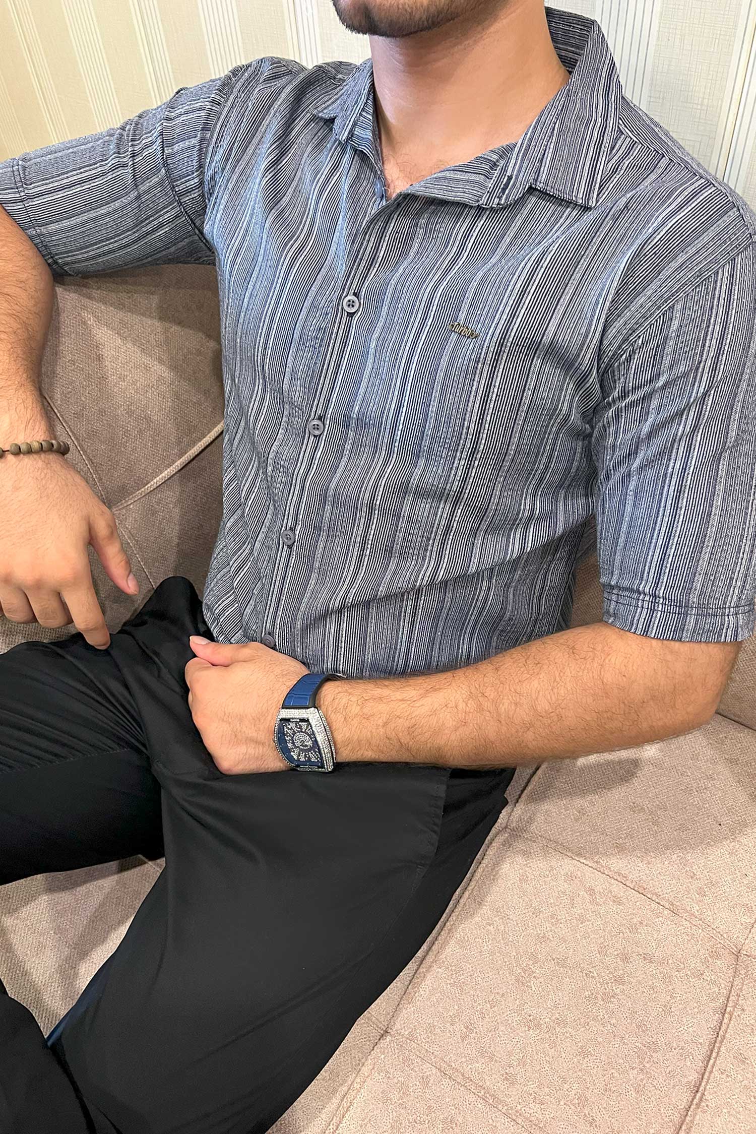 Turbo Down Box Collared Casual Shirt