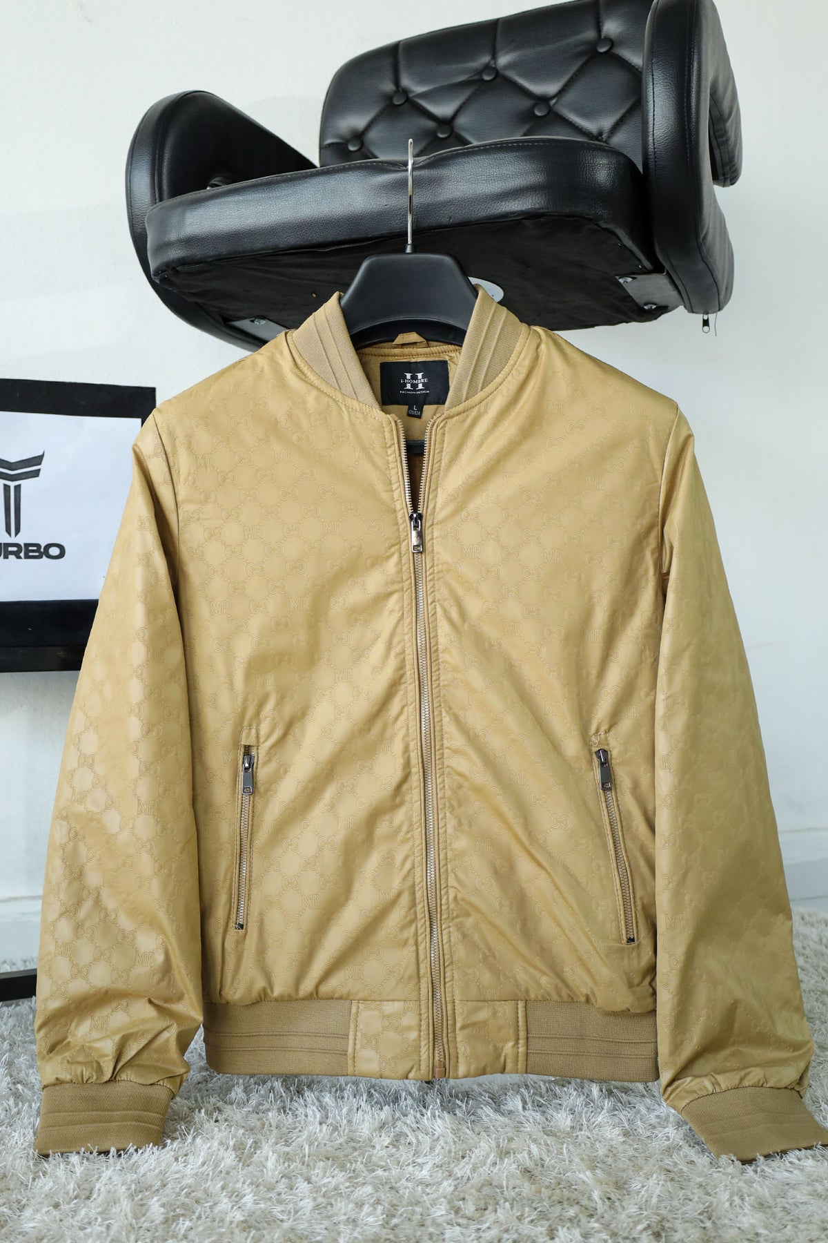 Chic Bomber Men's Imported Light Weight Jacket In Khaki