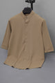 Turbo Concealed Button Placket Casual OverShirt In Light Brown
