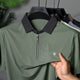 Turbo "AeroZip Elite" Men's Polo T-Shirt In Light Moss Green