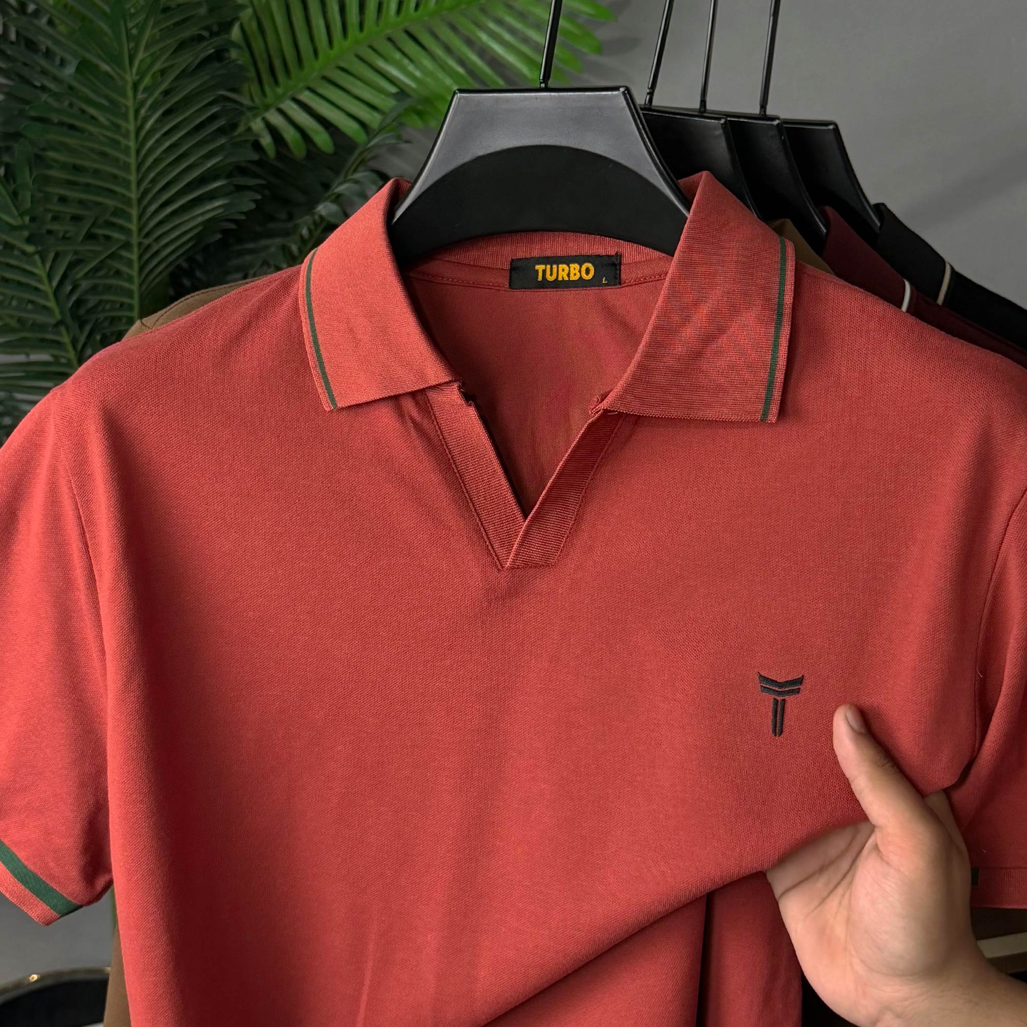 Turbo Waffle Knit Texture Men's Polo T-Shirt