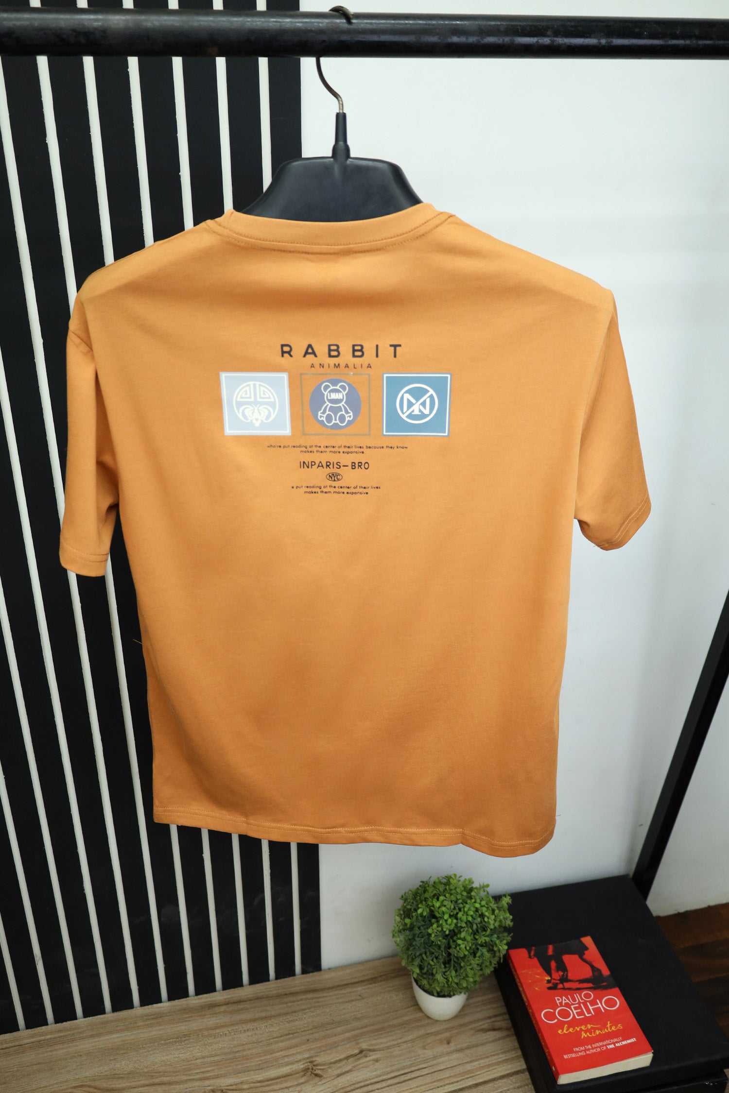 Rabbit Logo Round Neck Oversized T-Shirt