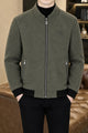 Warm Blend Bomber Imported Men's Wool Jacket In Light Sage
