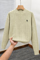 Polo Waffle Textured Imported Round Neck Men's Sweater