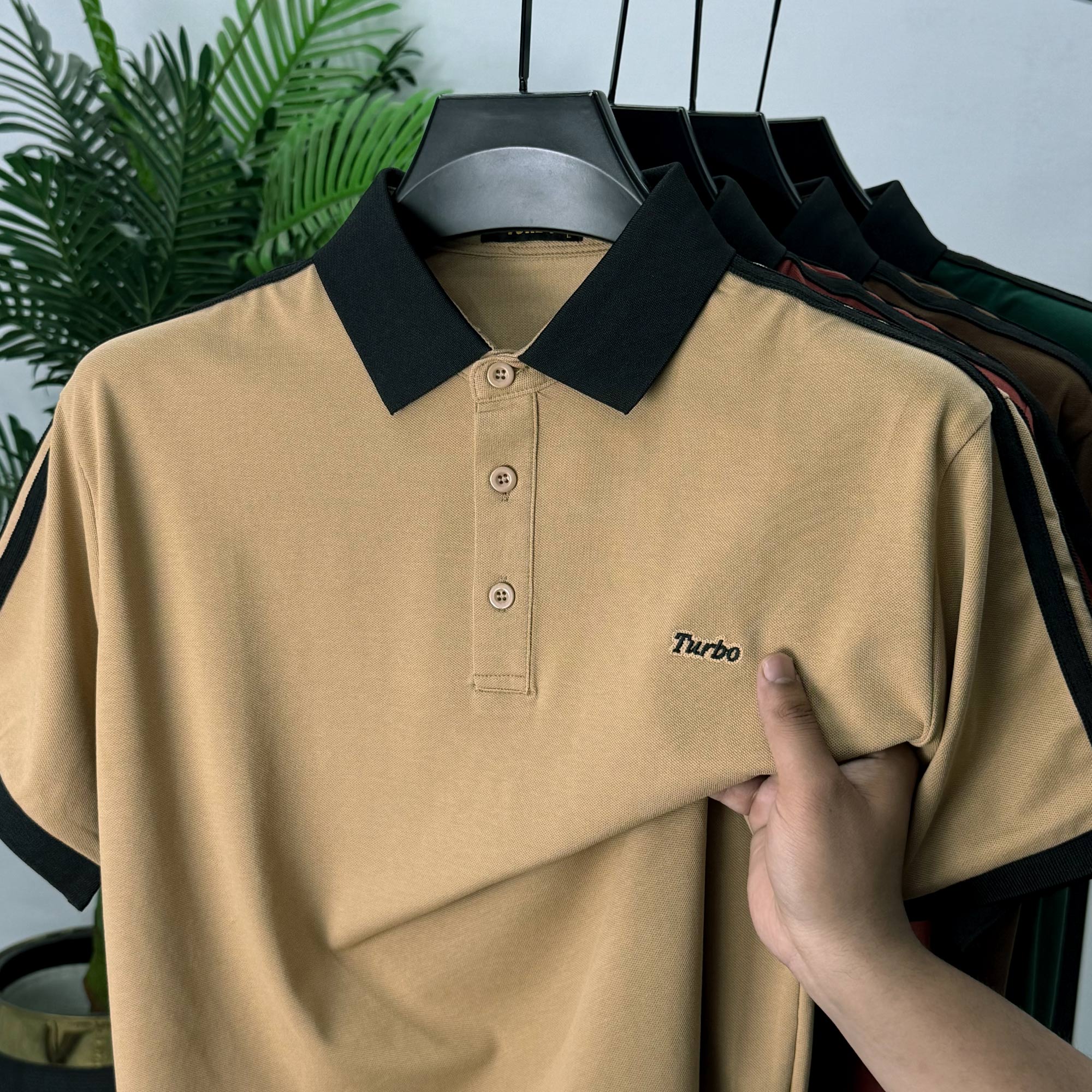 Turbo Contrasting Color Men's Polo Shirt