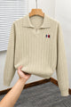 Turbo Open Johnny Collar Imported Men's Sweater