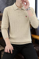 Gnt Cable-Knit Texture Pattern Imported Men's Sweater In Light Skin