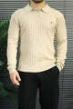 Gnt Cable-Knit Texture Pattern Imported Men's Sweater