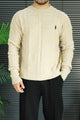 Polo Waffle Textured Imported Round Neck Men's Sweater