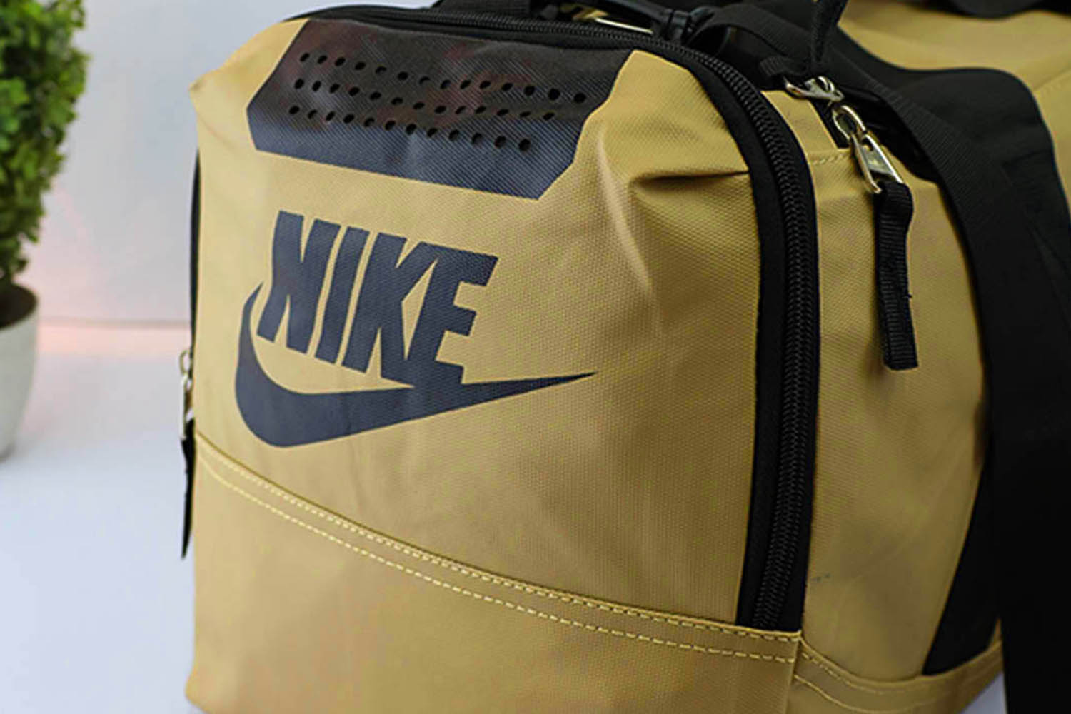 Nke Front & Back Logo Travel Bag In Light Skin