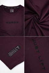 Turbo Writing Micron Activewear Full Sleeve Shirt In Maroon